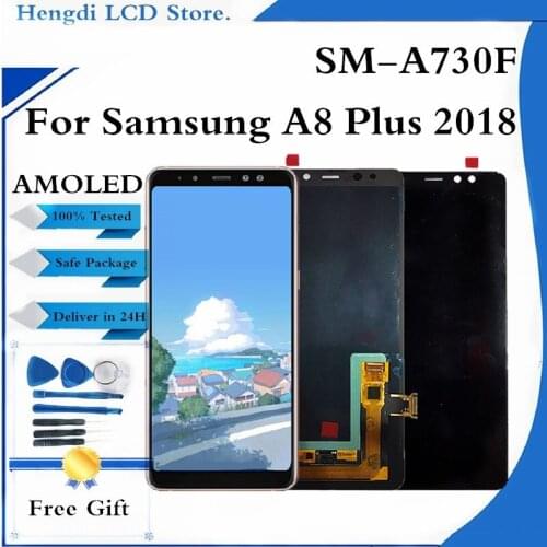 AMOLED For SAMSUNG Galaxy A8 Plus 2018 A730 LCD Display Touch Screen Digitizer For Samsung A8+ 2018 A730F Replacement Part