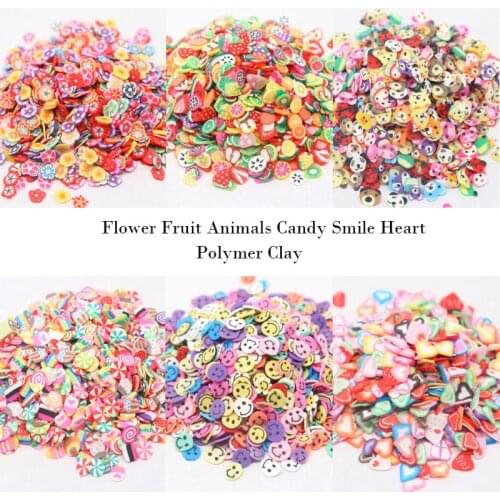 Boxi Slime Mixed Colors Fruit Flower Smiley Shape Clay Spacer Polymer Clay for Making DIY Material Nail Art Handmade Accessories
