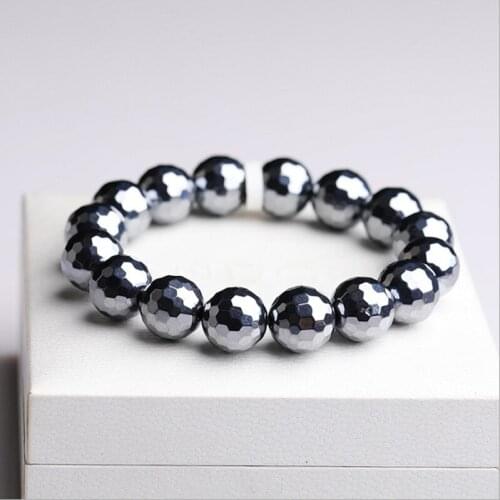 Natural Stone Terahertz Beaded Bracelet Men Women Magnet Semi Precious String Hand Row DIY Jewelry Birthday Gift Good For Health