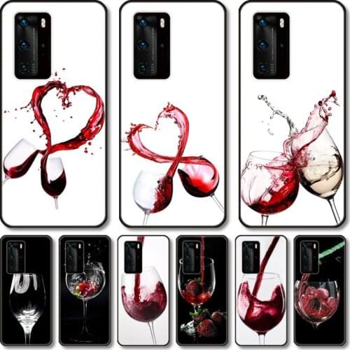 Red wine glass Phone Case For Huawei Honor 20 10 9 8 N Pro Lite A C RU black cell shell