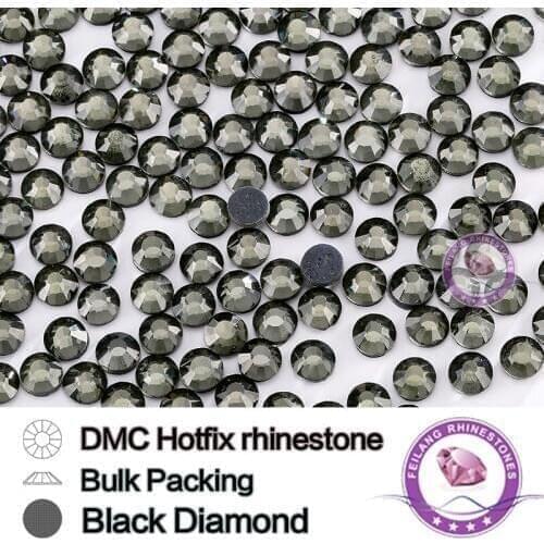 Black Diamond SS6 SS10 SS16 SS20 SS30 HotFix Bulking Packing Rhinestone For Garments Bags And Shoes