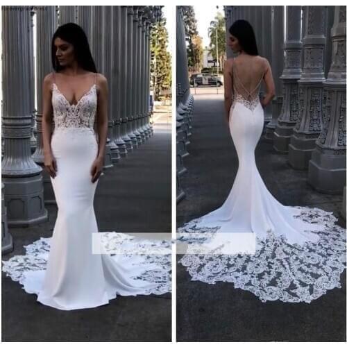 South African Black Girls Wedding Dresses 2019 Bohemian Mermaid Spaghetti Straps Garden Country Bride Bridal Gowns Plus Size