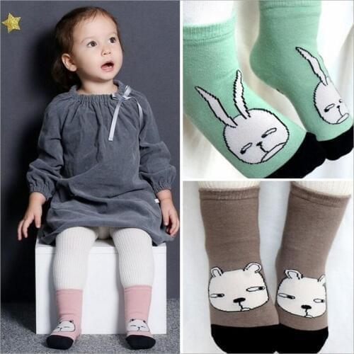 Baby Girls Cotton Cartoon Cat bunny Pattern Anti-Slip Socks Toddler kids Anit-slip short socks