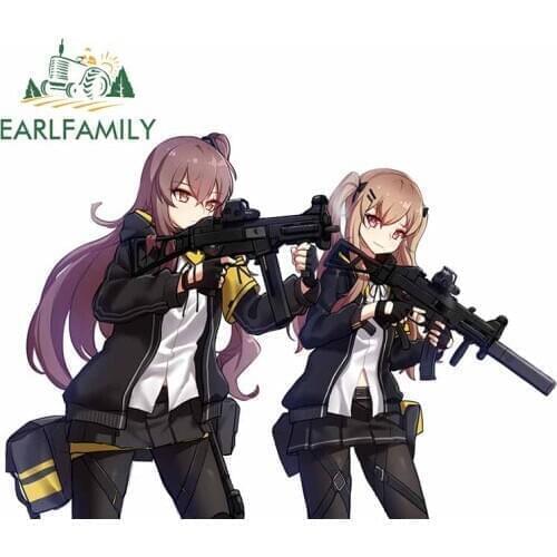 EARLFAMILY 13cm x 9.1cm For Girls Frontline Motorcycle Car Stickers Vinyl Material Decal Waterproof Refrigerator Custom Printing