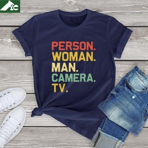100 cotton personal woman man camera tv t shirt kawaii letter tops unisex T Shirt harajuku womens tees fashion streetwear gifts