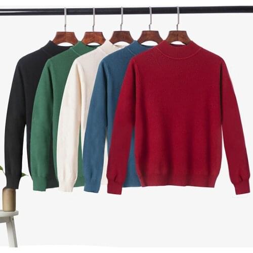 GKFNMT Sweater Female Knitted Pullover Women Oversize Winter Sweaters Plus Size Sweater Jumper Half Turtleneck Thick Pull Femme