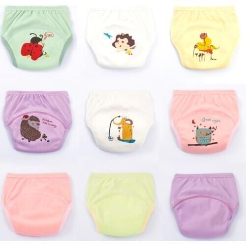 Cotton Cartoon Baby Underwears Toddler Underpants Briefs for Girls Training Panties for Boys Waterproof Reusable Durable Cute