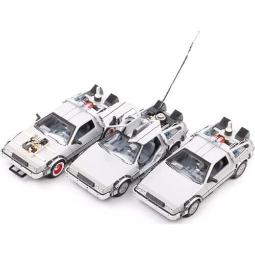 Classic 1/24 Scale Welly DeLorean DMC 12 Time Machine Back To The Future Die cast Toy Vehicle Sport Auto Car Model Of Collection