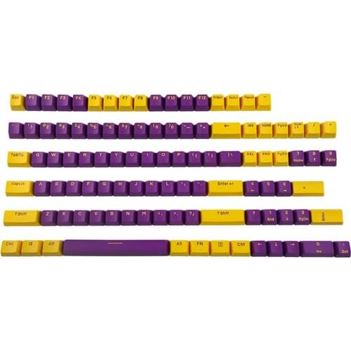 OME Profile PBT Keycaps For Cherry Mx Gateron Kailh Box TTC Switch Mechanical Keyboard 104 87 61 Purple Yellow Key Caps