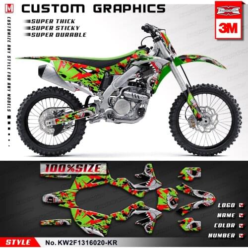 KUNGFU GRAPHICS Dirt Bike Decals MX Stickers Motorcycle Self Adhesives for KX250F KX 250F 2013 2014 2015 2016
