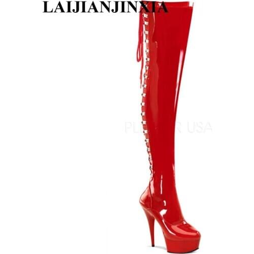 LAIJIANJINXIA Autumn winter 6 inch sexy over the knee boots fashion stiletto high heel knight boots 15cm women Motorcycle boots
