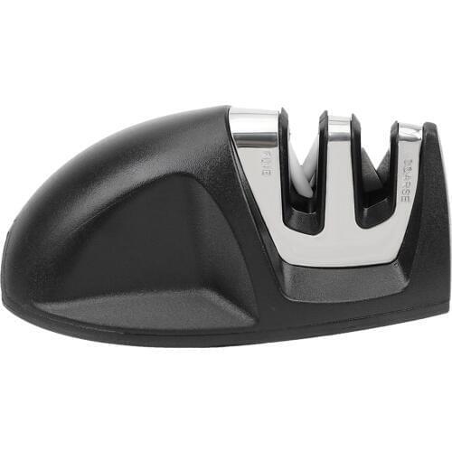 LUDA Portable 2-Stage Knife Sharpener Kitchen Sharpener With Comfortable Non-Slip Grip, Kitchen Accessories Black