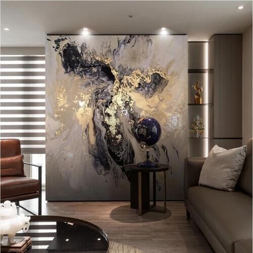 Milofi custom large wallpaper mural abstract gold lines marbled living room bedroom background wallpaper mural