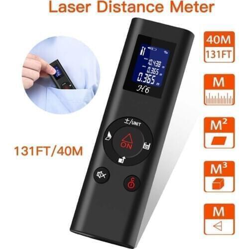 Mini Rangefinder 40m Digital Laser Distance Meter with Pythagorean Mode/Measure Distance/Are Volume measuring tape Tool