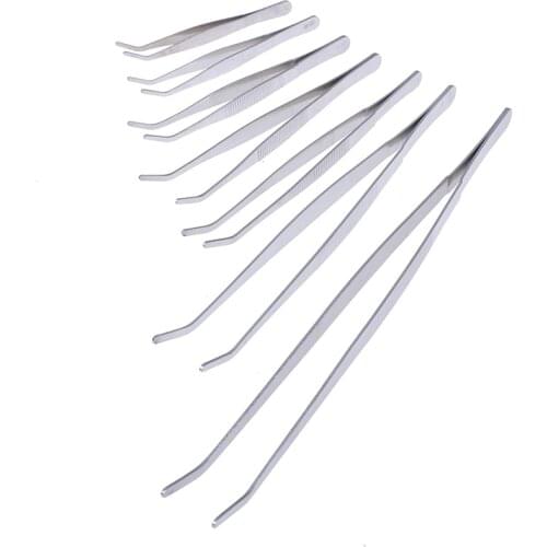 Stainless Multifuctional Steel Elbow Tweezers Aquarium Clear Clip Tool Medical Repair Tools 12.5/14/16/18/20/25/30cm