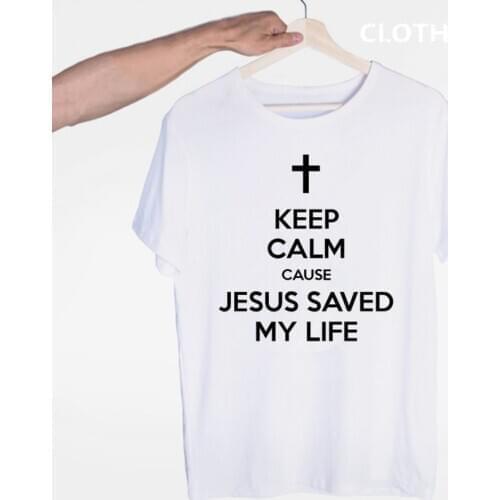 Jesus Saved My Life Savior God Religion Prayer Faith Christian T-shirt O-Neck Short Sleeves Summer Casual Fashion Unisex Men And