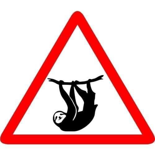 Animal Slow Hanging Sloth Warning Waterproof Color Car-Sticker and Decals Car Bumper Window Car Accessories Interior KK14*12cm