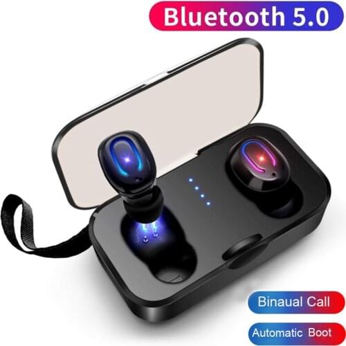 T-18S Invisible Bluetooth Earphones 5.0 TWS Mini Wireless Earbuds Stereo Deep Bass Headset with charging box Portable