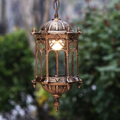 Outdoor Balcony Waterproof Garden Lamp Living Room Bronze Chandelier