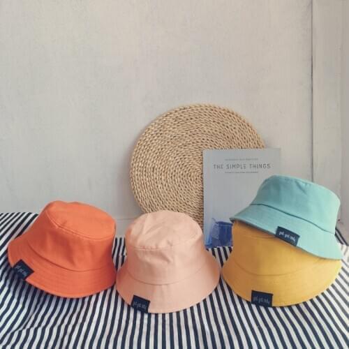Spring Summer Baby Bucket Hats Harajuku Solid Color Kids Boys Girls Sun Sunshade Cap Autumn Outdoor Fisherman Hat Beach Caps