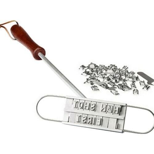 Printed Barbecue Wooden Handle Stamp Grill Meat DIY Steak Branding Iron Tool BBQ Kitchen WXV Sale