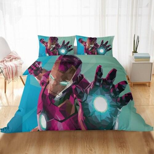 Marvel Avenger Alliance 3D Bedding Set Iron Man Queen King size Comforter cover Sets Bedclothes Cartoon Quilt Duvet cover Gift
