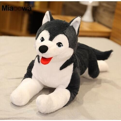 70cm Lifelike Husky Dog Plush Toy Simulation Stuffed Dog Animal Toys for Children Soft Baby Doll Kids Girl Lovely Birthday Gift