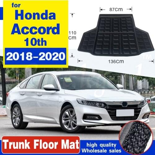 Tailored Cargo Liner For Honda Inspire Accord 10th Generation 2018 2019 2020 Black Rear Trunk Boot Cargo Tray Mat Floor Carpet