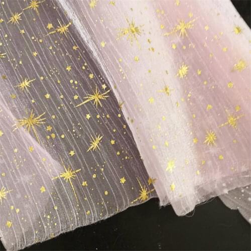 150*100CM Fabric Gold Stars Printed Clothes DIY Baby Shower Tutu Skirt Sashes Princess Dress Wedding Party Home Decor Supplies