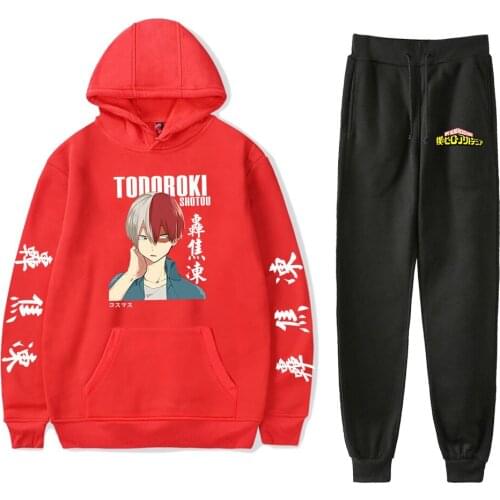 Boys/Girls Sweatshirt Anime My Hero Academia Hoodie Two Piece Set Hoodie+Jogger Pant Harajuku Streetwear Clothes Set