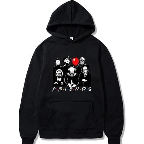 Halloween Hoodie Horror Friends Winter Sweatshirt Long Sleeve Loose Male and Female