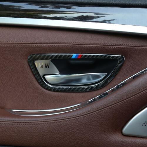 YOOTOBO For BMW F10 5 Series Carbon Fiber Car Interior Window Switch Frame Door Bowl Cover Trim Sticker 2011-2017 Accessories