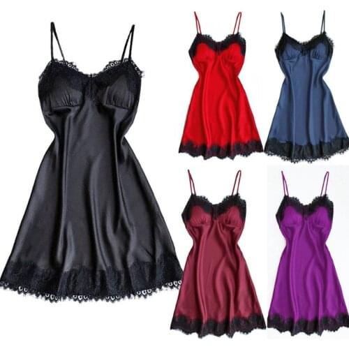 Lady Lace Sleeveless Strappy Cami Dress Petticoat Full Slip Long Vest Tan Nightdress