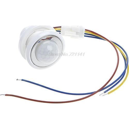 1Pc 40mm LED PIR Detector Infrared Motion Sensor Switch with Time Delay Adjustable Dropship