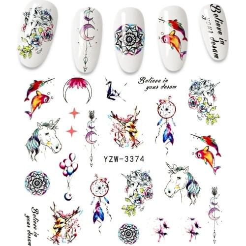 1 piece Stickers for nails Butterflies and animals Simple Stickers for manicure DIY nails sticker nail foil