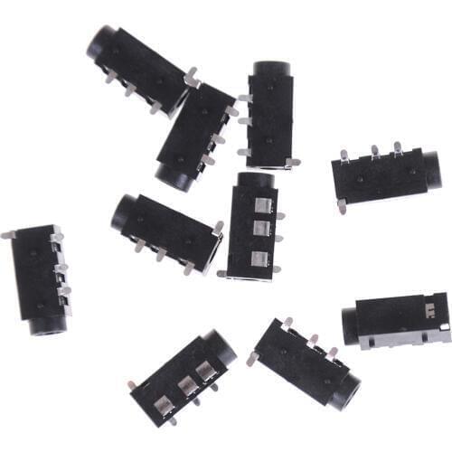 10Pcs/lot PJ-320D 4 Pins SMD 3.5mm Female Headphone Jack Connector PCB Mount Wholesale