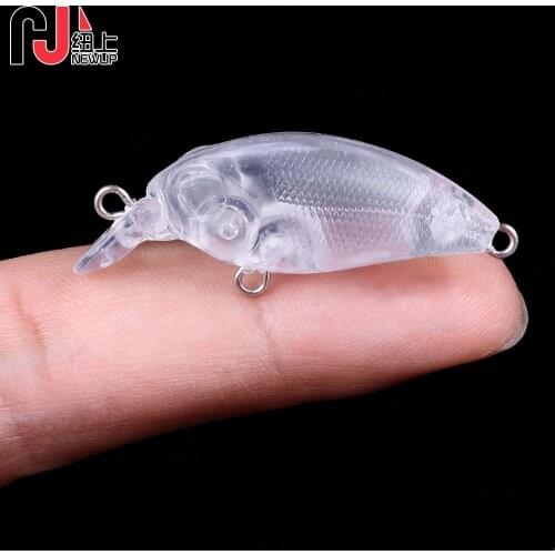 10pcs Blank Unpainted Bait 4cm 2.5g Crankbait mini Unpainted Lure Freshwater Fishing Blank Hard Lures