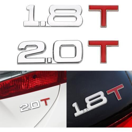 3D Metal Car stickers and Decals 1.8 T 2.0 T Cylinder Working Volume Logo Emblem Badge Windshield Auto Decal Universal