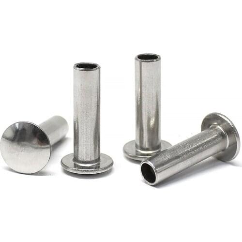 51Pcs M2 M2.5 Stainless Steel 304 Big Flat Head Rivets Oblate Half Hollow Riveting Hand Percussion Rivet GB873 3mm-18mm Long