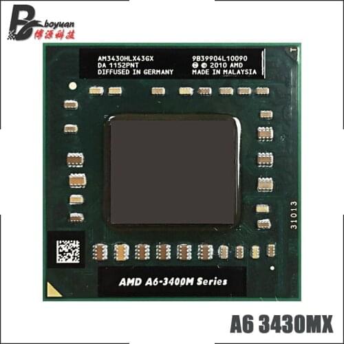 AMD A6-Series A6-3430MX A6 3430MX 1.7 GHz Quad-Core Quad-Thread CPU Processor AM3430HLX43GX Socket FS1