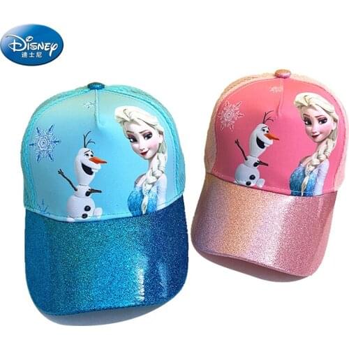 Disney cartoon Baseball Cap frozen Mesh kids cap Children Girls Cotton Snapback Caps baby hat summer Sun Protection Hat 4-8Y