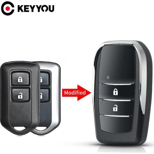 KEYYOU Fob 2/3 Buttons Modified Folding Car Key Case For Toyota Highlander Camry Prado RAV Vios Yaris With Uncut Blade