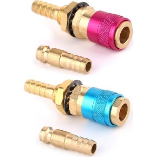 Water Cooled Gas Adapter Quick Connector Fitting For TIG Welding Torch +8mm Plug 62KD