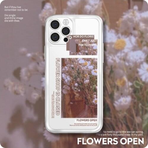 Retro vase Dried flowers sweet daisy art Phone Case For iPhone 11 12 Pro Max Xs Max XR Xs 7 8 Plus X 7Plus case Cute Soft Cover