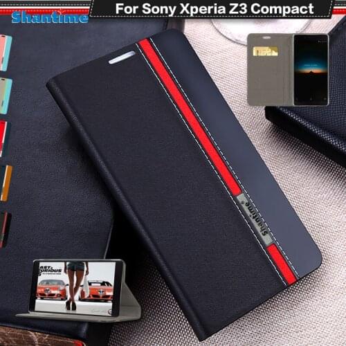 Book Case For Xperia Z3 Compact Flip Case For Sony Xperia Compact Z3 Mini Business Phone Bag Case Soft Silicone Back Cover