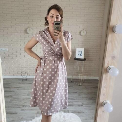 CHURSES Summer Polka Dot Dresses