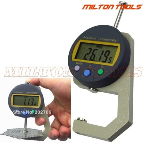 High quality 0-25mm 1inch digital thickness gauge electronic thickness meter leather jewelry gem thickness tester