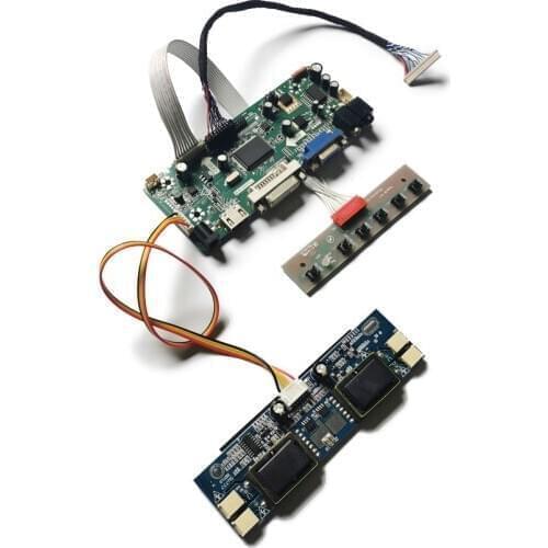 For HT15X14/NL10276AC30/NL10276BC30 LVDS 20-Pin VGA+DVI screen M.NT68676 4CCFL display controller board DIY kit 1024*768