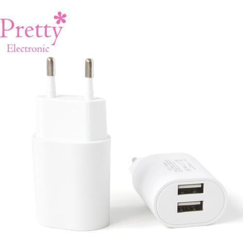 EU Electrical Socket Dual USB Interface Safety Certificate Travel Wall Adapter Plug 5V2.4A Charger For Smartphone Tablet