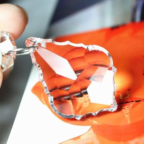 Top Quality 63mm Crystal Chandelier Pendant, 10Pcs/Lot, Maple leaf cut glass crystals Wedding & Party Decoration / Free shipping